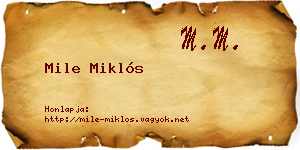 Mile Miklós névjegykártya